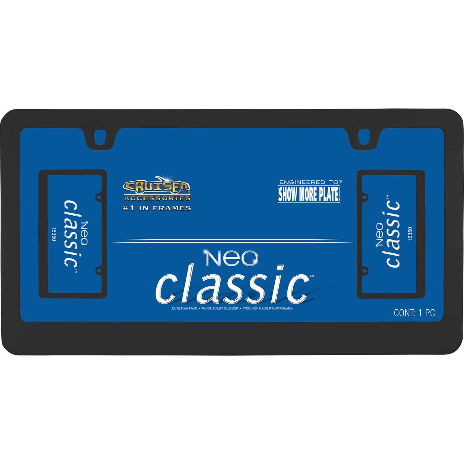Cruiser Accessories Black Neo Classic License Plate Frame