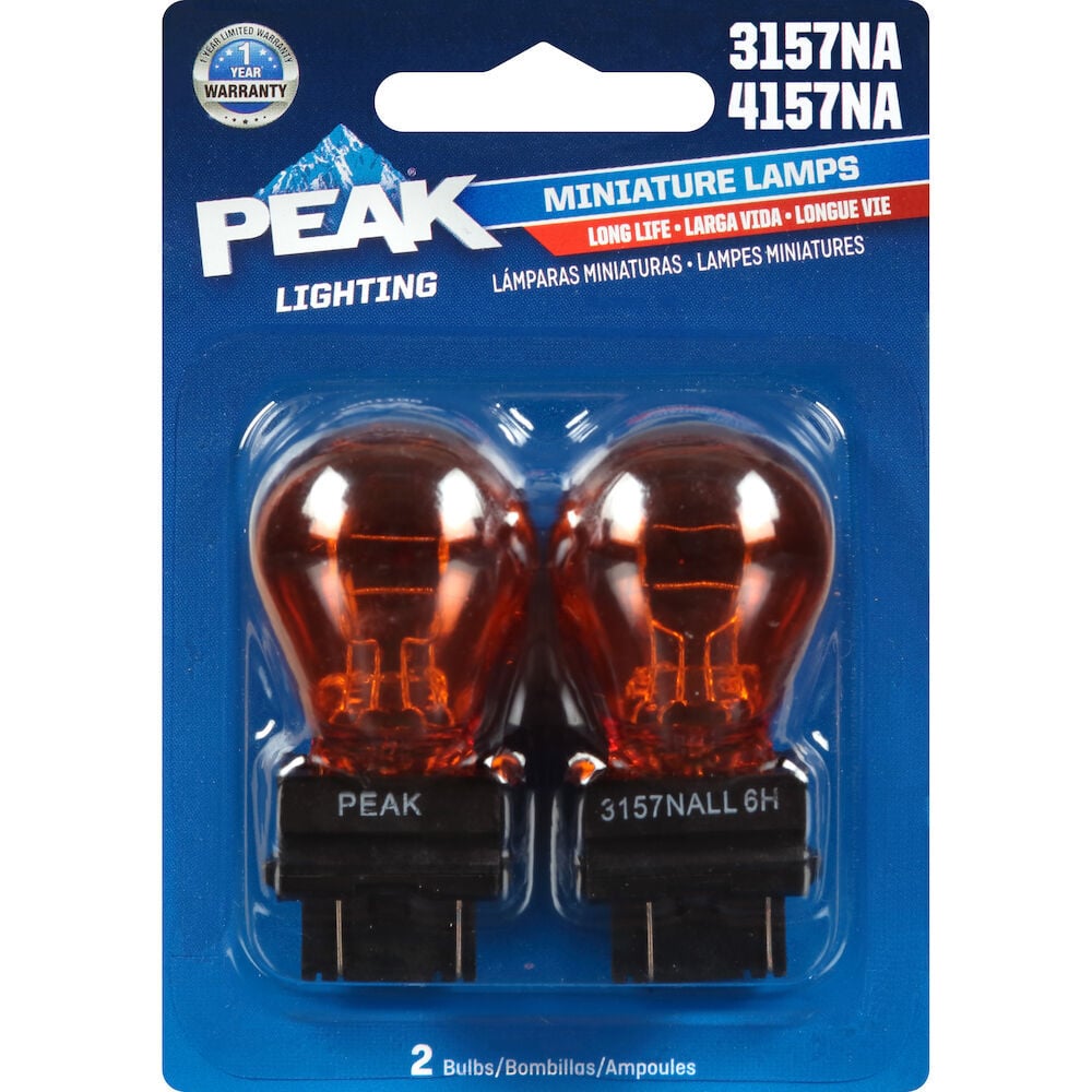 Peak Automotive 3157NA Amber Long Life Mini Bulb, 2-Pk