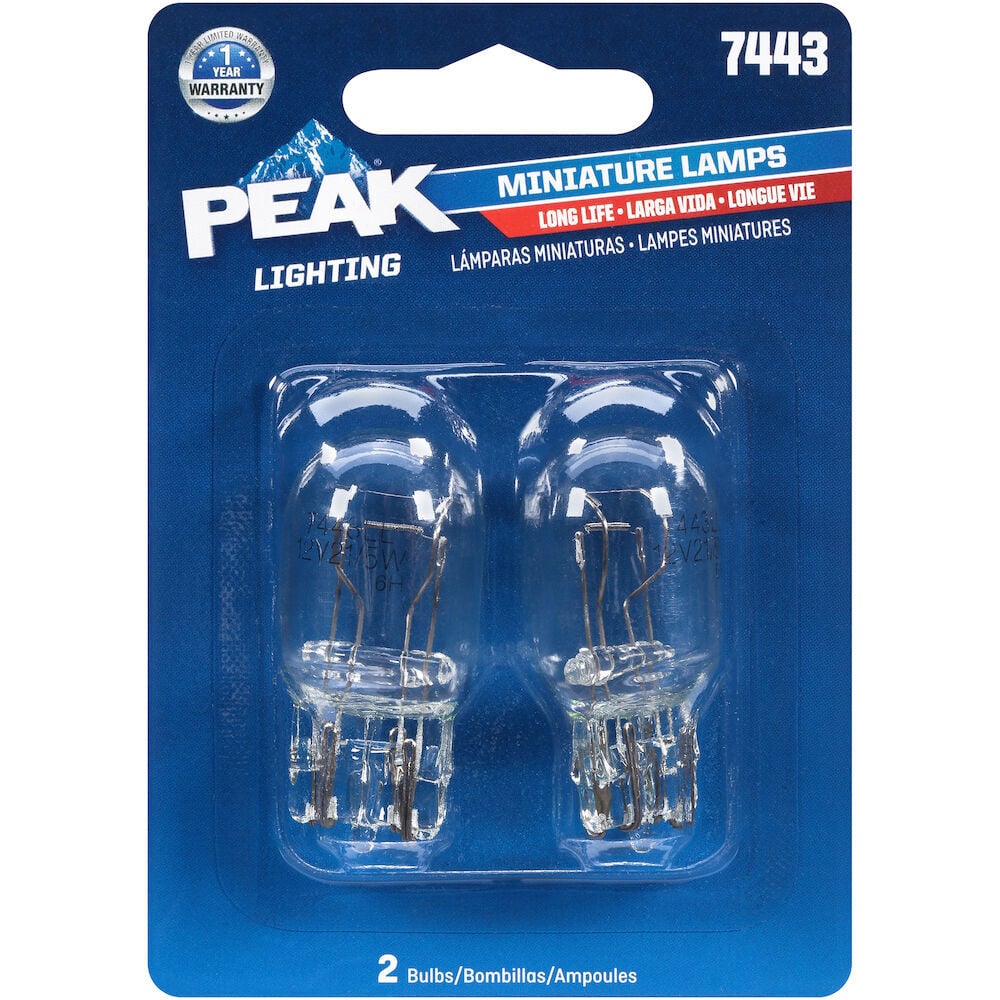 Peak Automotive7443 Long Life Mini Bulb, 2-Pk