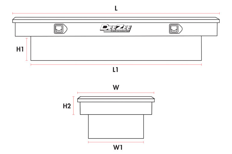 Dee Zee Red Label Black Crossover Tool Box, 69 3/4-In