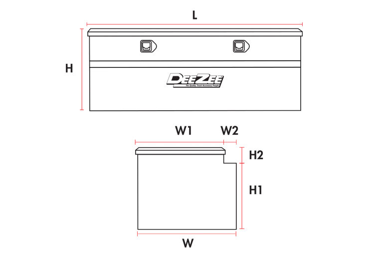 Dee Zee Red Label Gloss Black Portable Utility Chest With Paddle Handles, 46-In