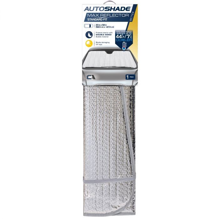 Custom Accessories AutoShade Max Reflector Accordion Sunshade, 28.5-In X 63-In