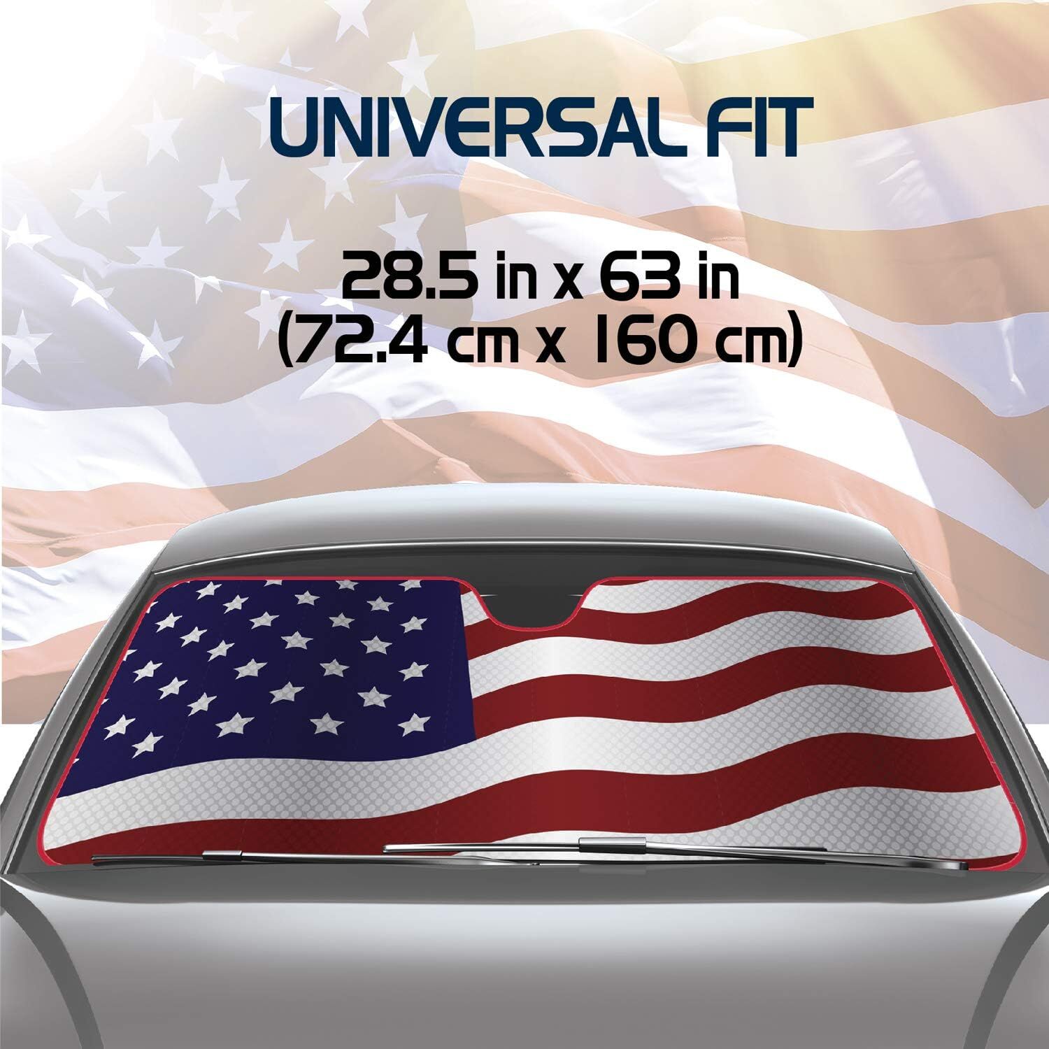 Custom Accessories AutoShade American Flag Accordion Sunshade