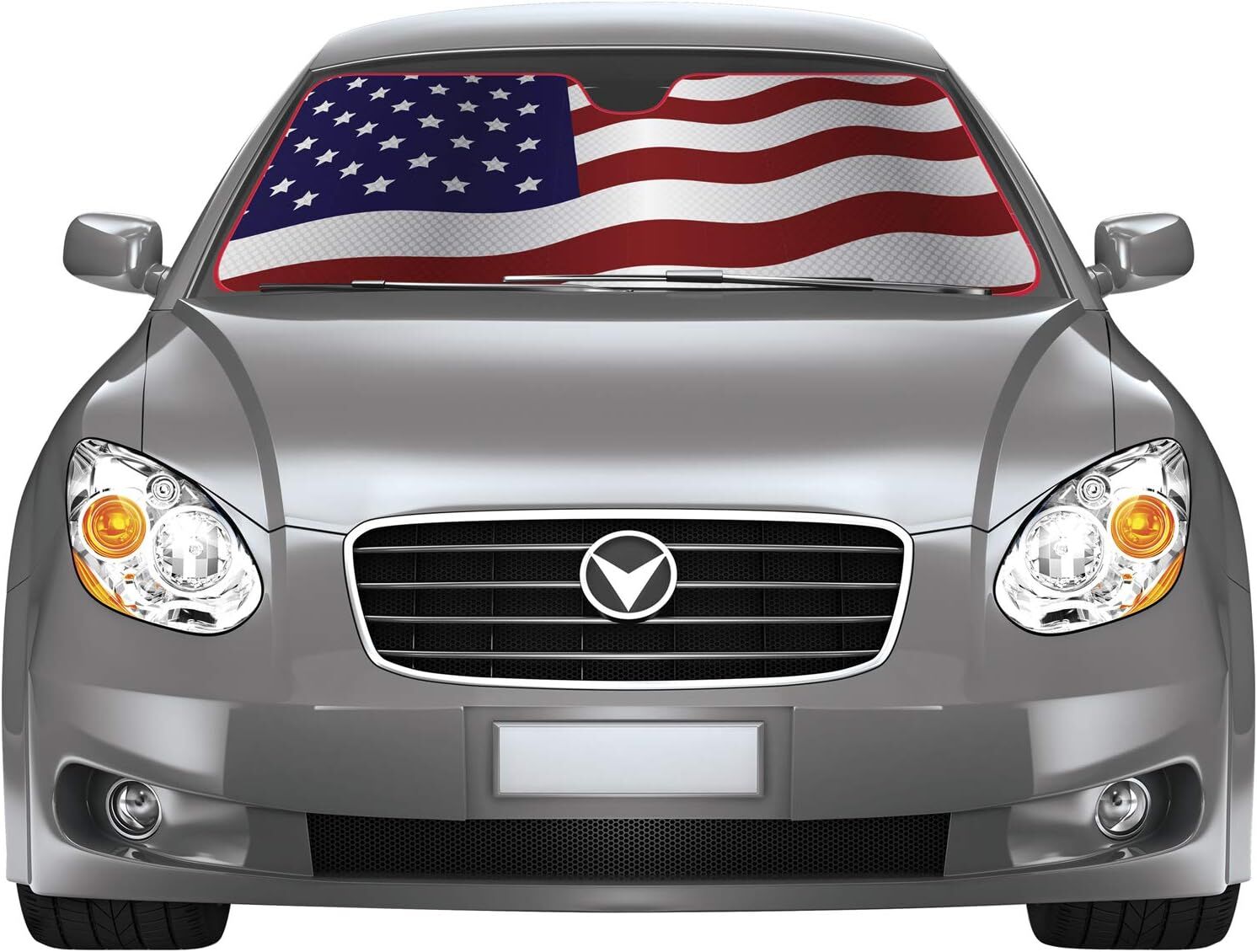 Custom Accessories AutoShade American Flag Accordion Sunshade