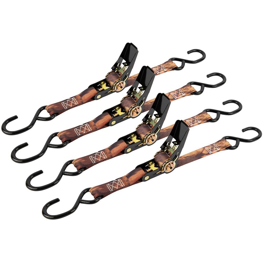 Erickson Camo Ratcheting Tie-Downs, 1-In x 10-Ft, 900-Lb, 4-Pk