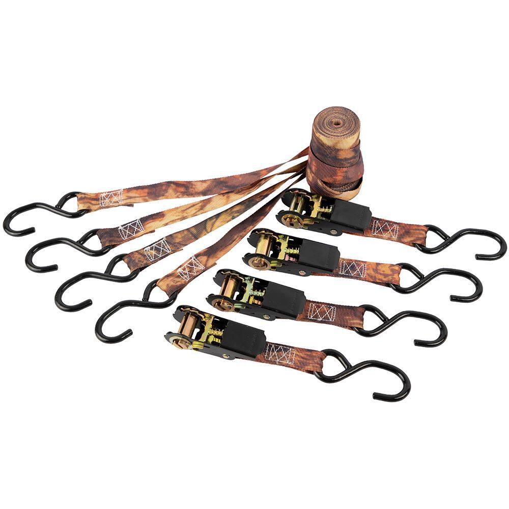 Erickson Camo Ratcheting Tie-Downs, 1-In x 10-Ft, 900-Lb, 4-Pk