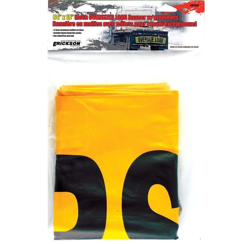 Erickson Mesh Oversized Load Banner with Grommets, 84-In x 18-In