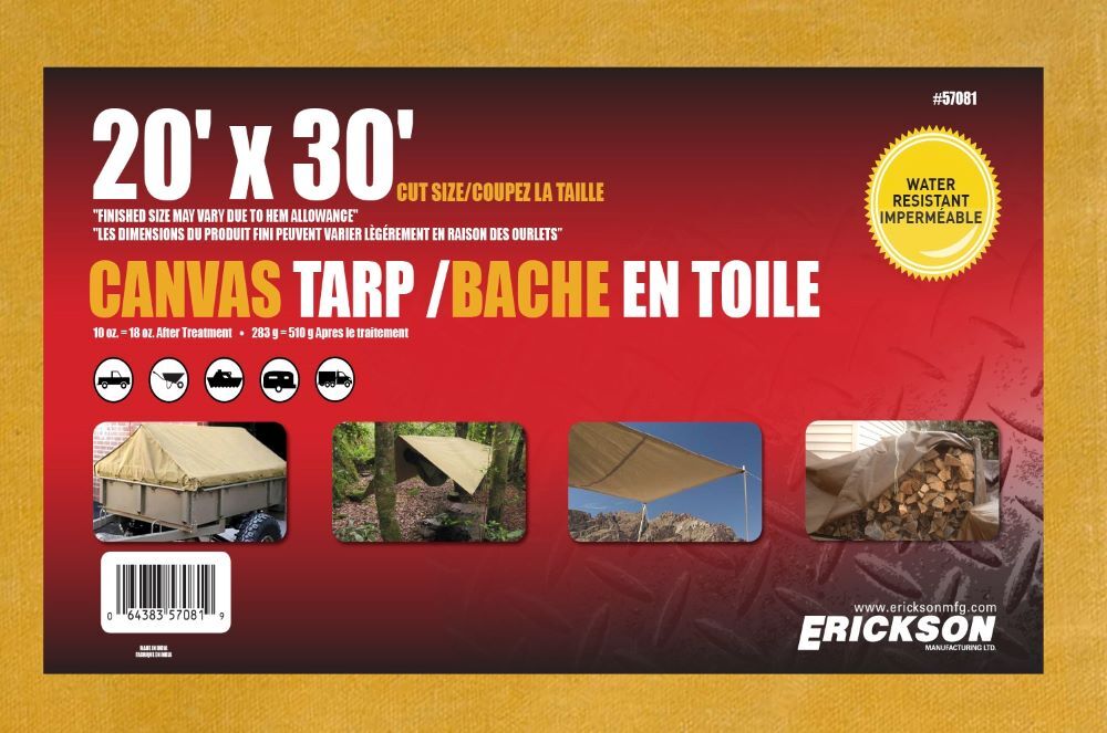 Erickson Canvas Tarp, 20-Ft x 30-Ft