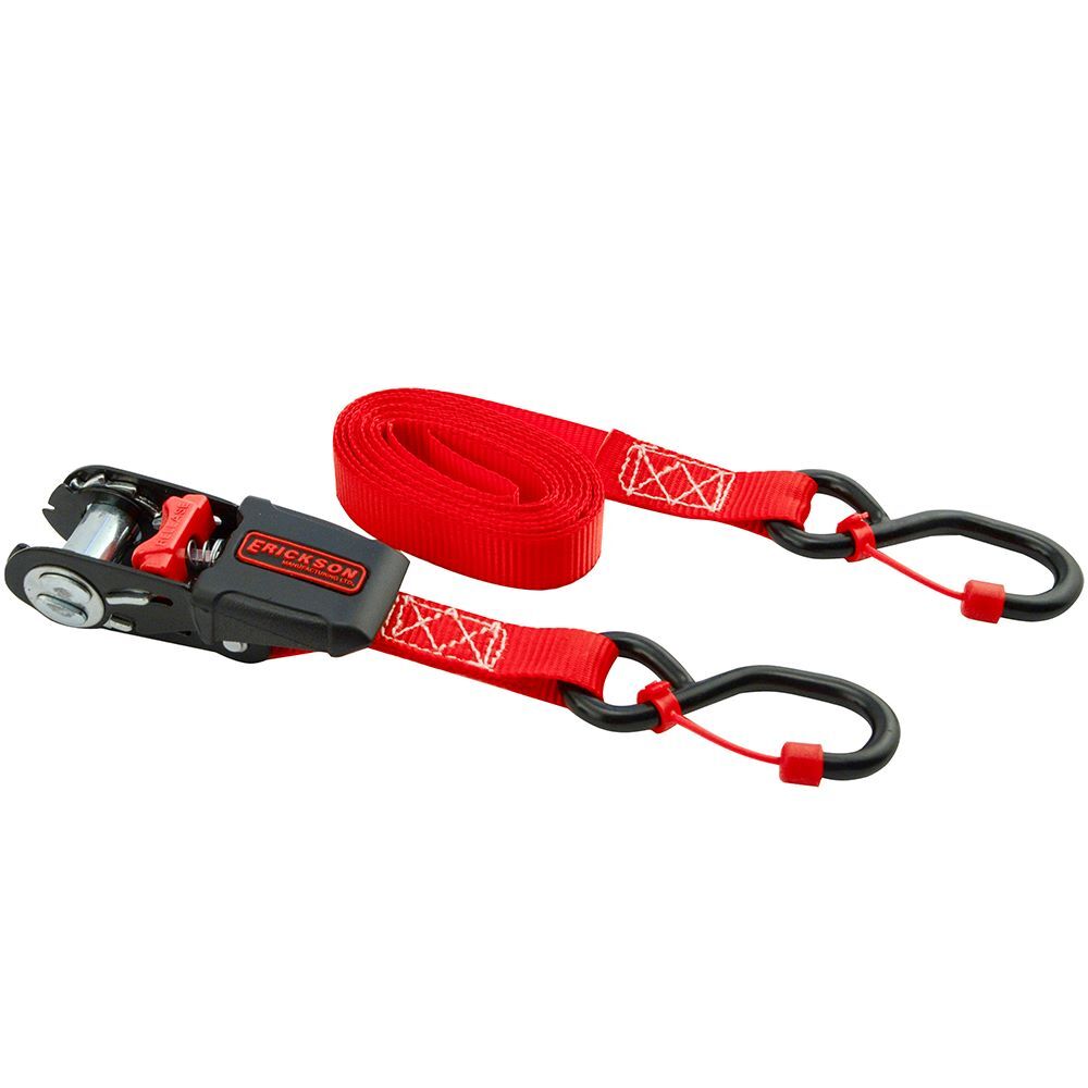 Erickson Mini Ratchet Straps with Cap Lock Hooks, 3/4-In x 10-Ft, 600-Lb, 4-Pk