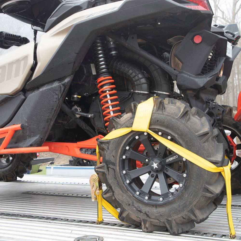 Erickson Adjustable Tire Strap with Ratchet, 4-In x 22-Ft, 10,000-Lb