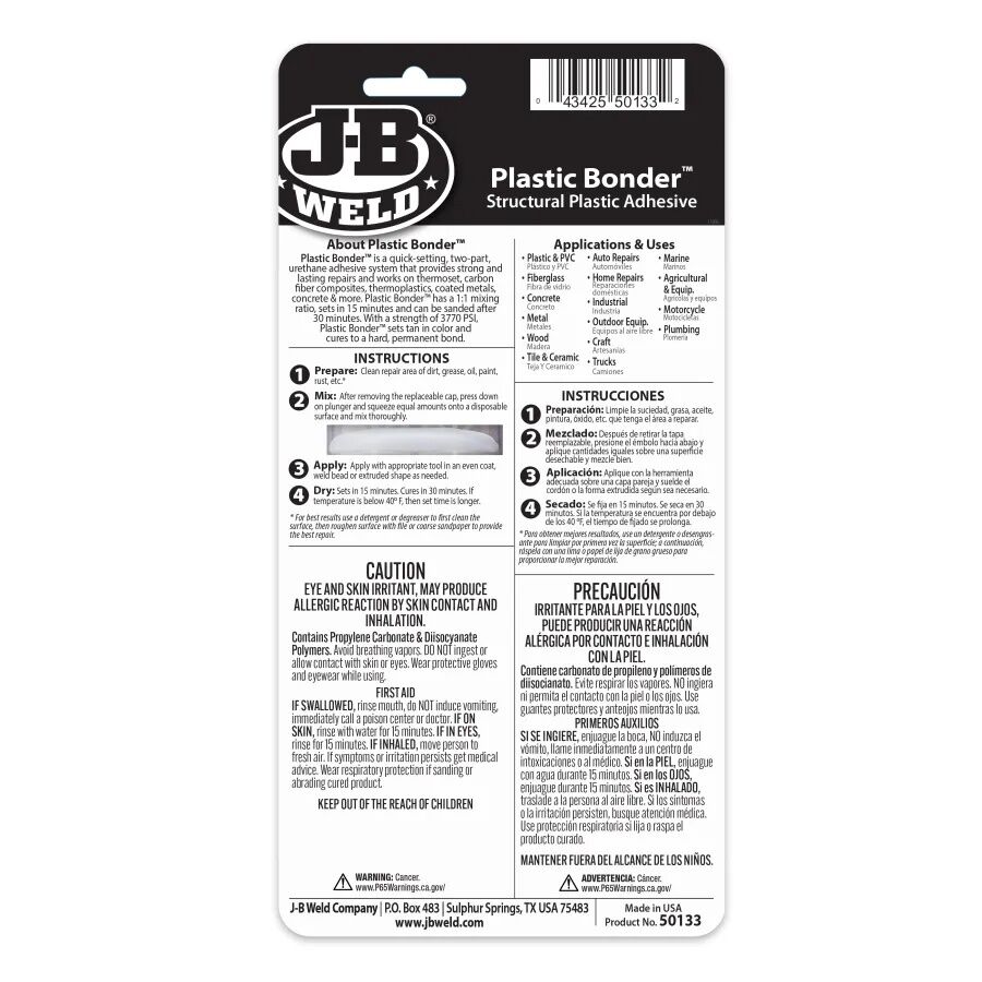 J-B Weld PlasticBonder Syringe, 25-mL