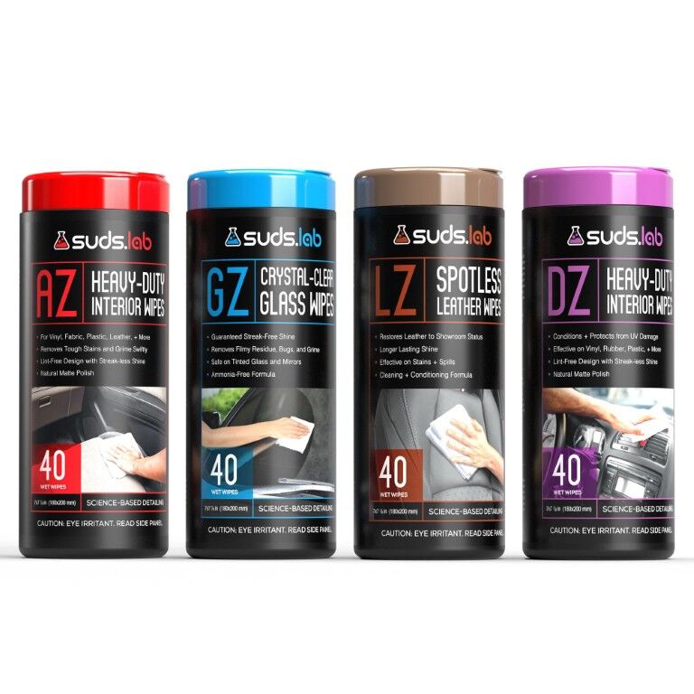 SudsLab CW Complete Car Wipe Combo, 4-Pk