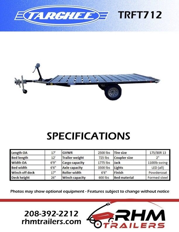 RHM Trailers Targhee TRFT712, 6.5-Ft x 12-Ft