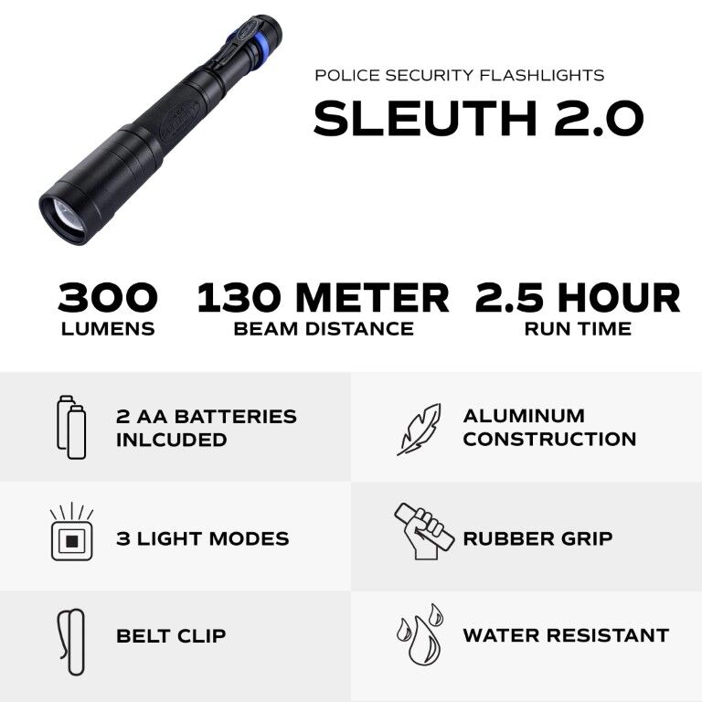 Police Security Flashlights Sleuth 2.0 350 Lumen Flashlight