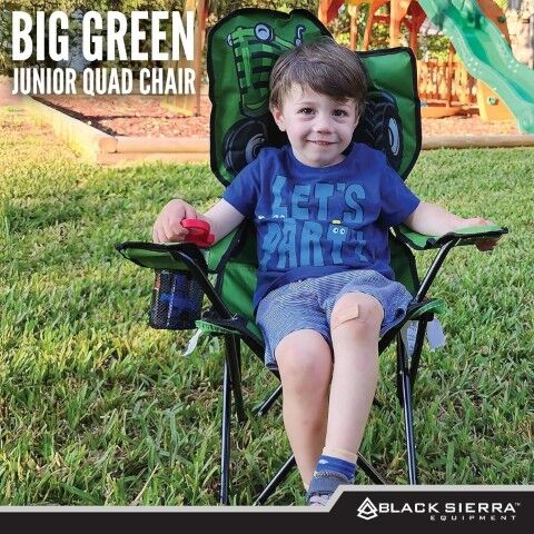 Black Sierra Kids' Green Tractor Camp Chair 