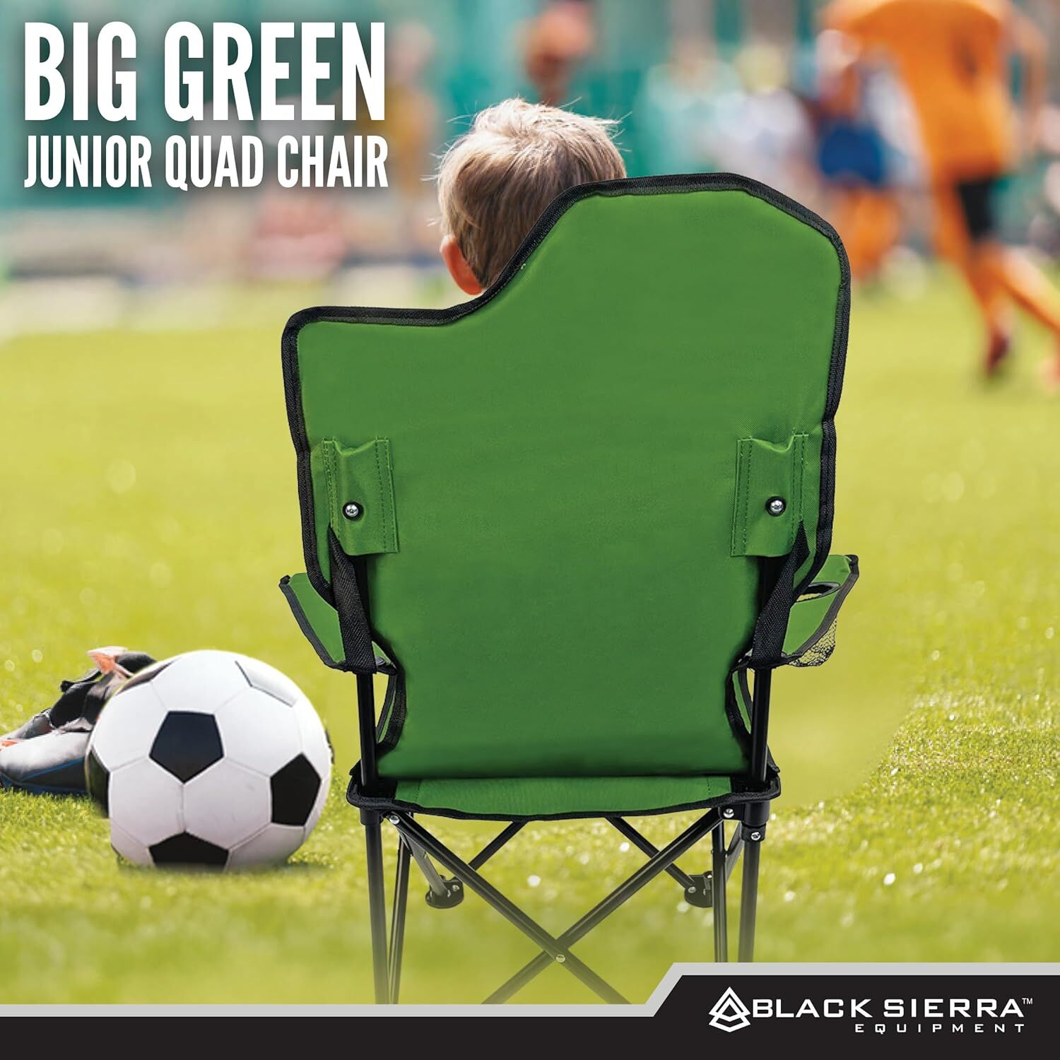 Black Sierra Kids' Green Tractor Camp Chair 