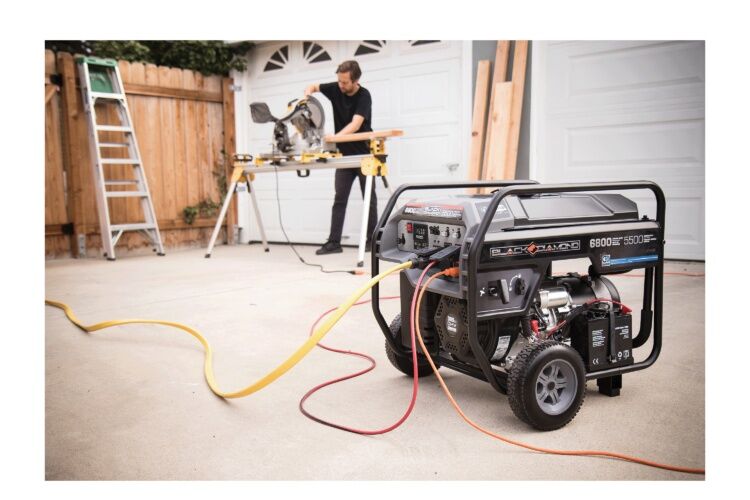 Black Diamond 5500-Watt Electric Start Portable Generator With CO Shield