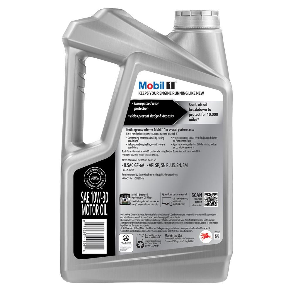 Mobil 1 Synthetic 10W-30 Motor Oil, 5-Qt
