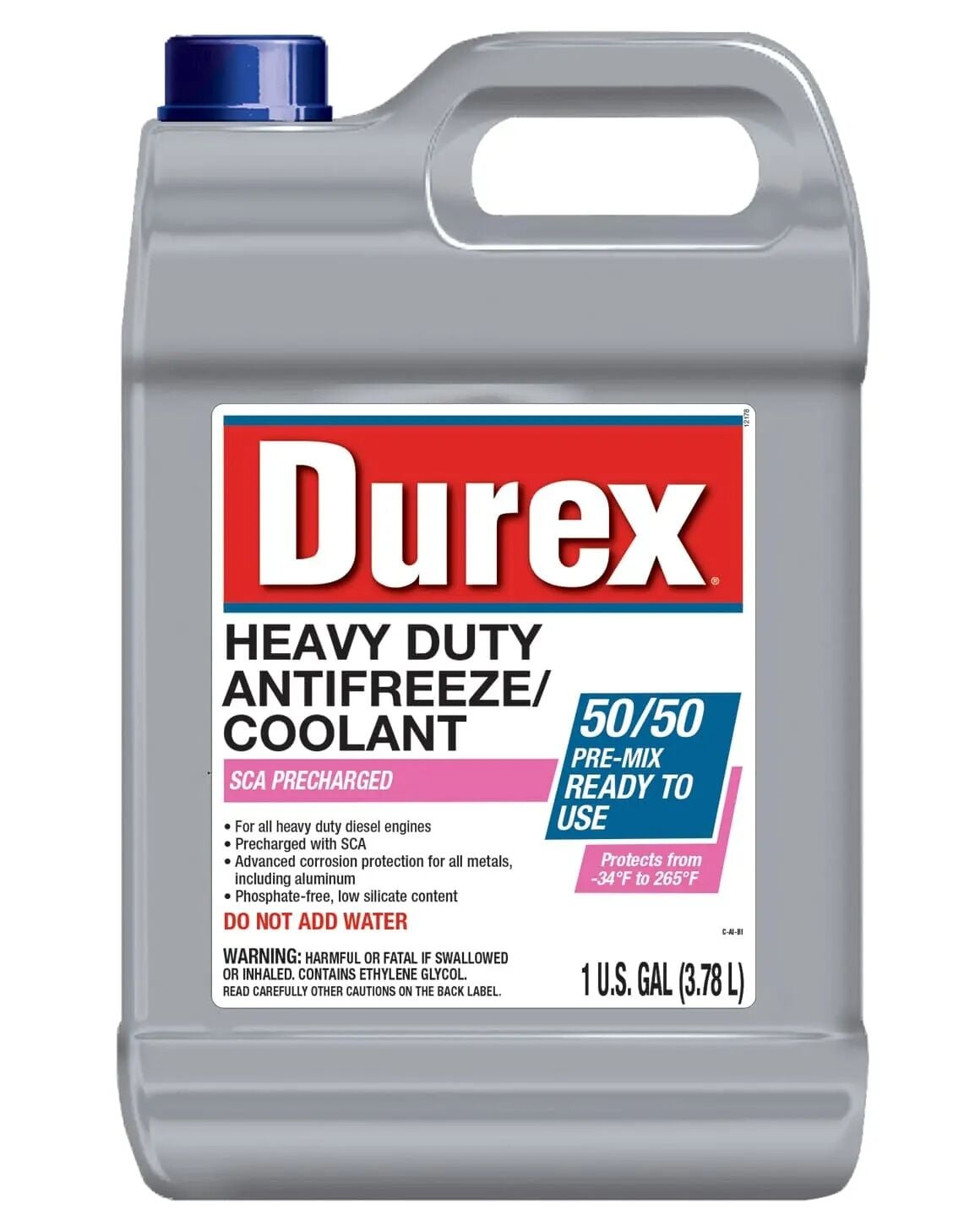 Durex Heavy Duty SCA Precharged F50/50 Pre-Mix Antifreeze/Coolant, 1 gal.