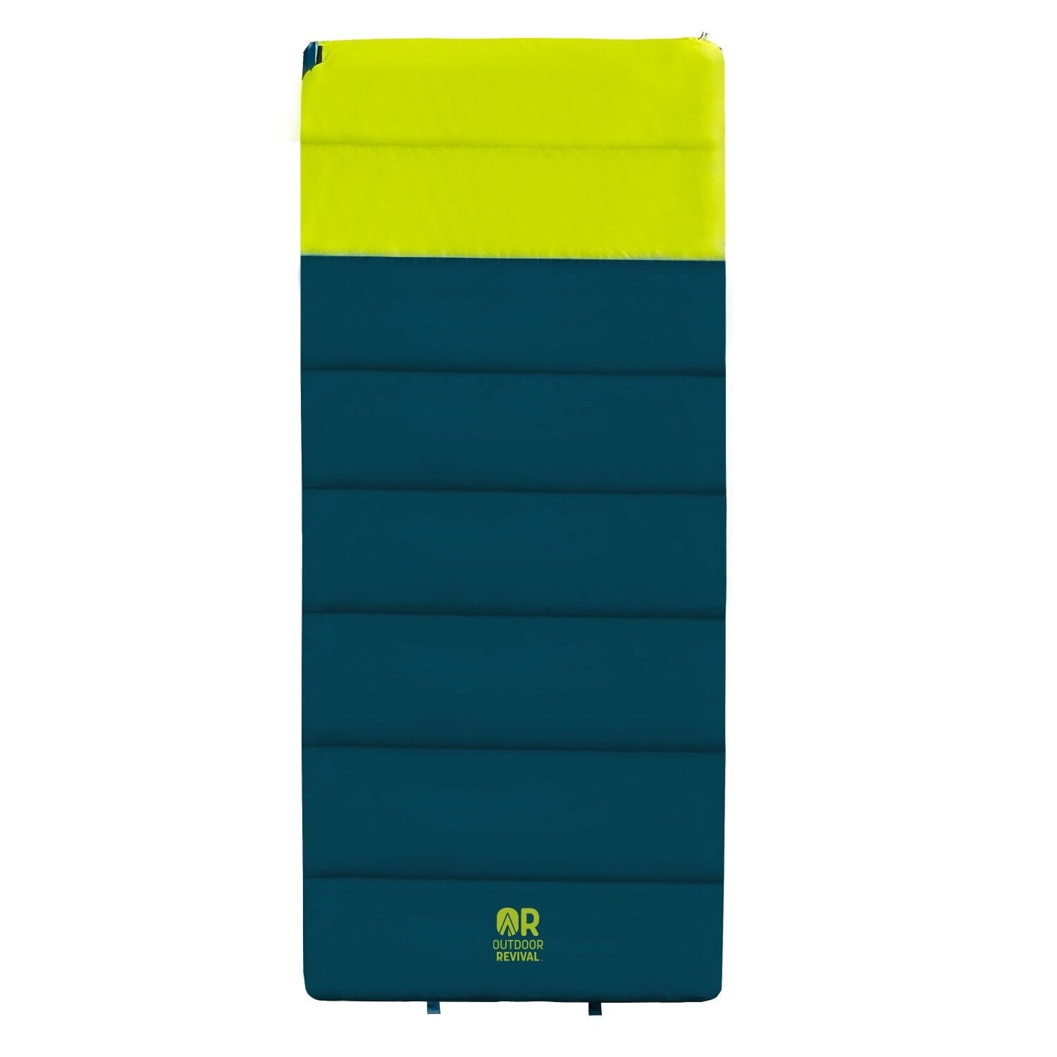 Outdoor Revival Redwood Sleeping Bag +25° F, Teal/Lime Green