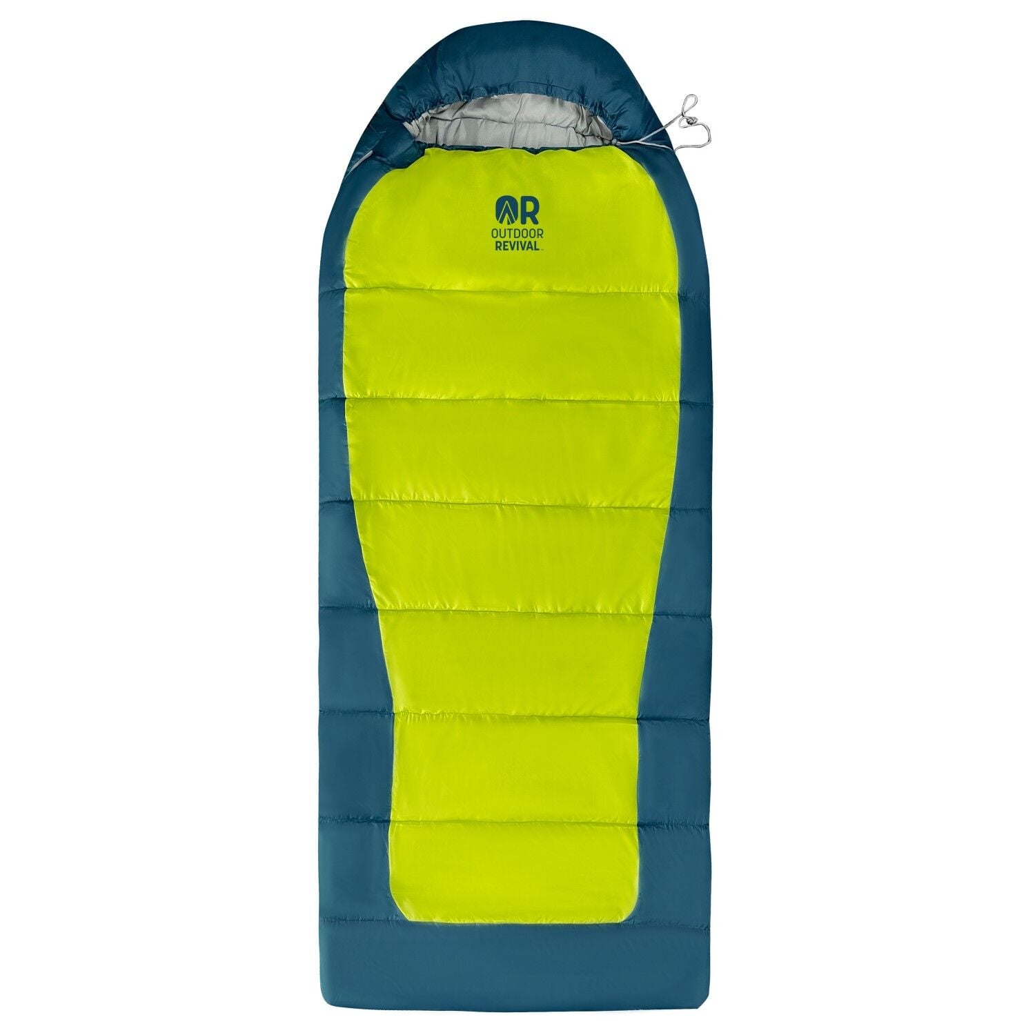 Outdoor Revival Hybrid Hooded Sleeping Bag +0° F, Teal/Lime Green