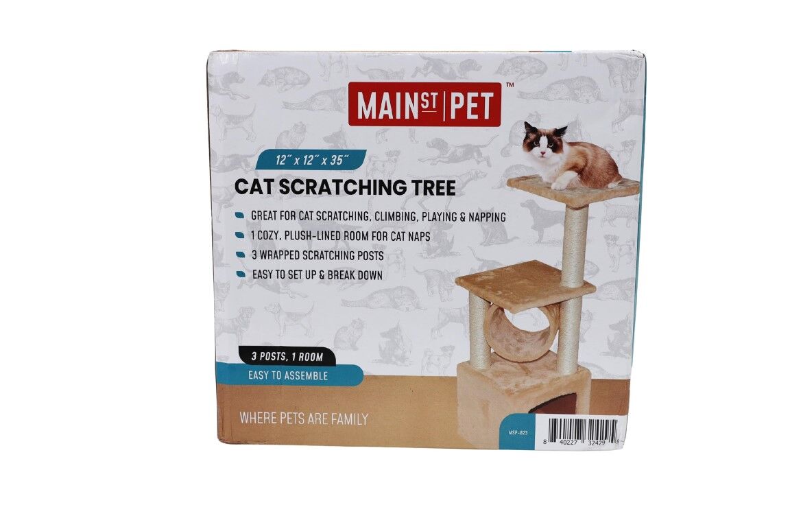 Main Street Pet Cat Tree, 12-In X 12-In X 36-In