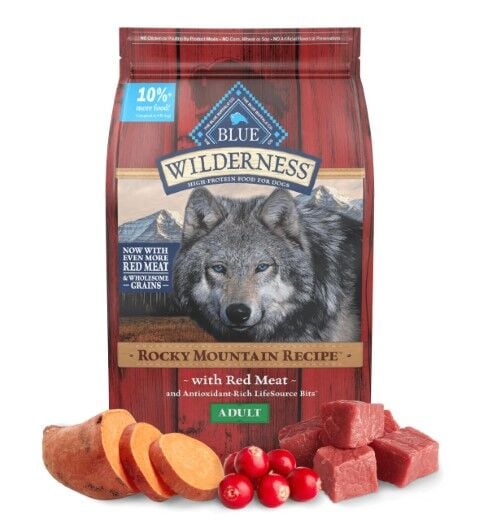 Blue Buffalo Wilderness Rocky Mountain Adult Dog Food with Red Meat, 28-Lb