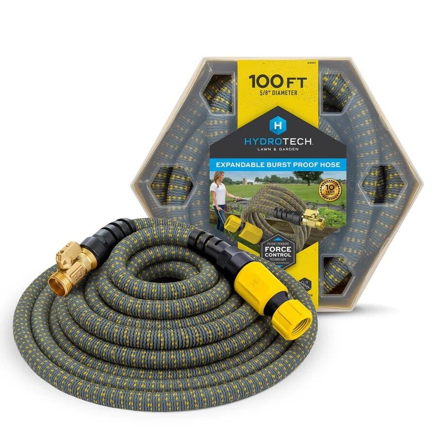 HydroTech Yellow Standard Expandable Burst-Proof Hose, 5/8 in. x 100 ft.