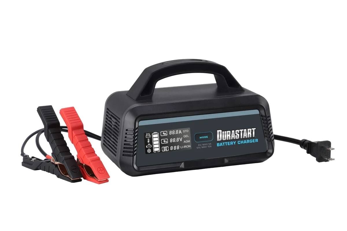 Durastart Battery Charger, 5/10 AMP, 6V/12V