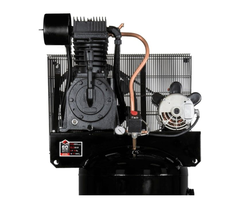 Black Diamond Vertical Stationary Two Stage Belt Drive Air Compressor, 60-Gal