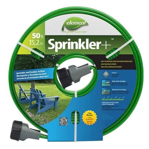 Element Sprinkler+ Sprinkler & Soaker Hose Combination, 100 PSI, 50-Ft