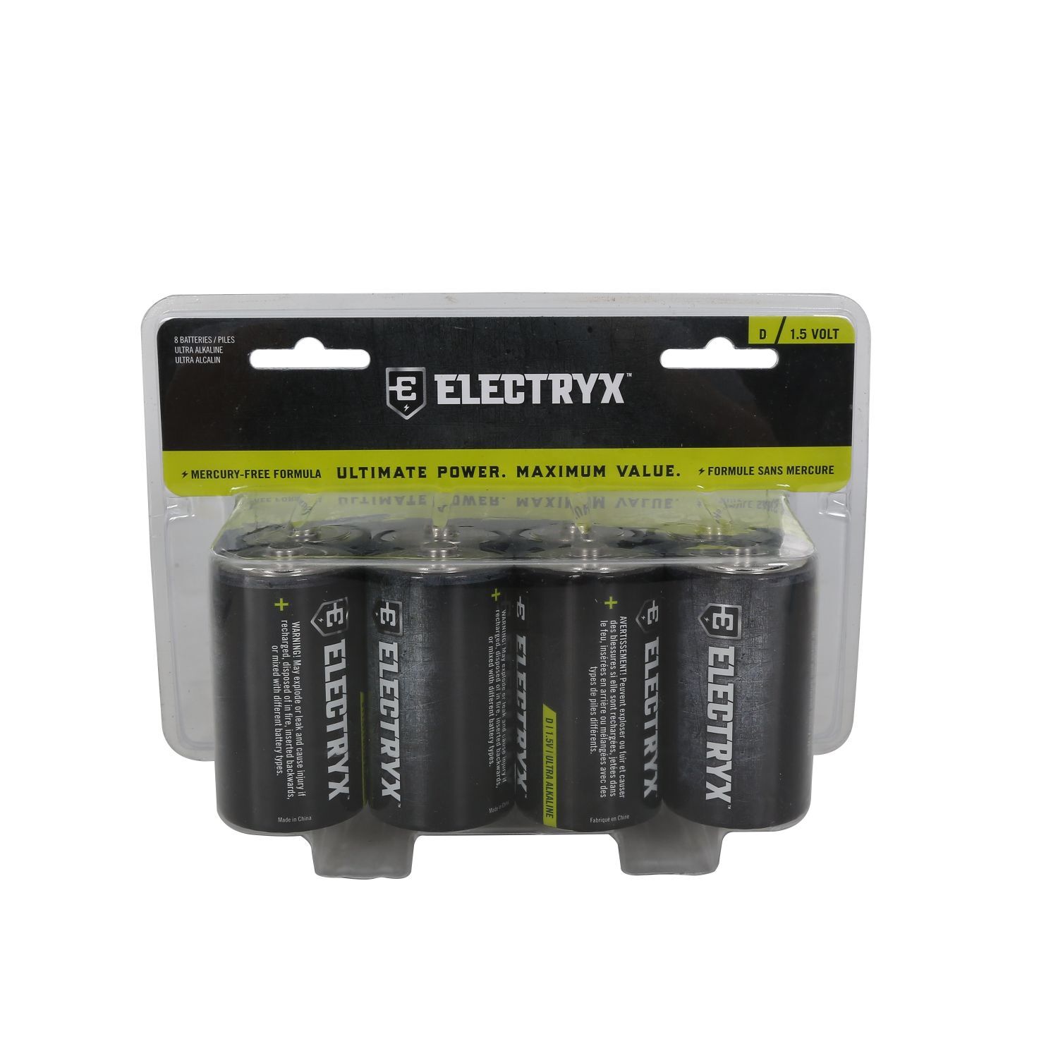 Electryx D / 1.5 Volt Ultra Alkaline Batteries, 8-Pk