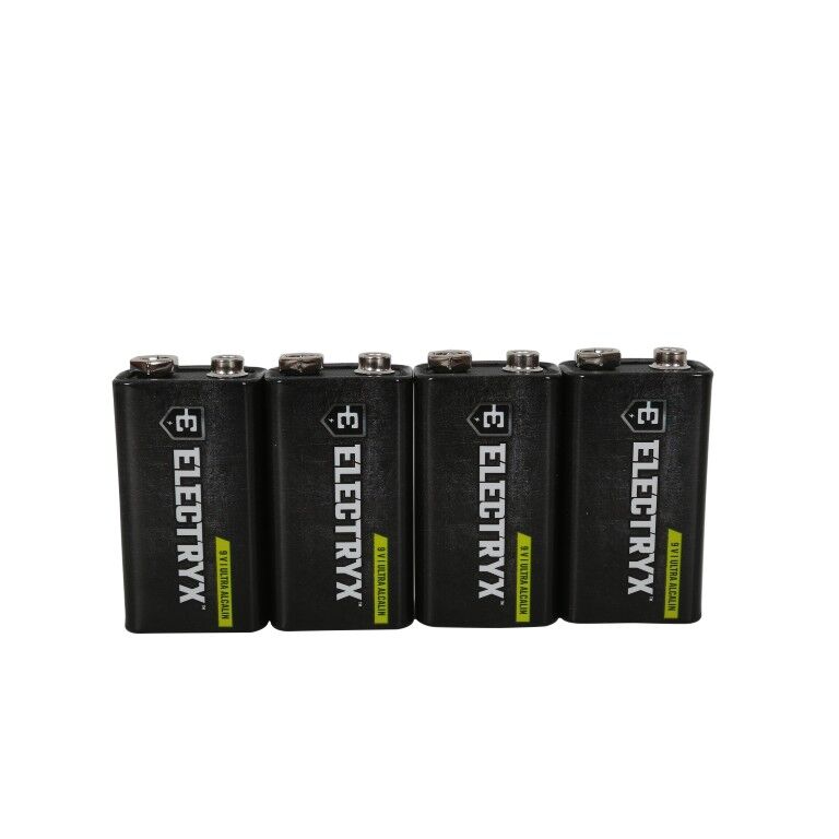 Electryx 9 Volt Ultra Alkaline Batteries, 4-Pk