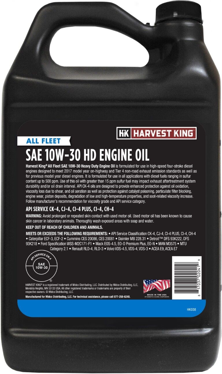 Harvest King All Fleet SAE 10W-30 HD Engine Oil, 2-Gal