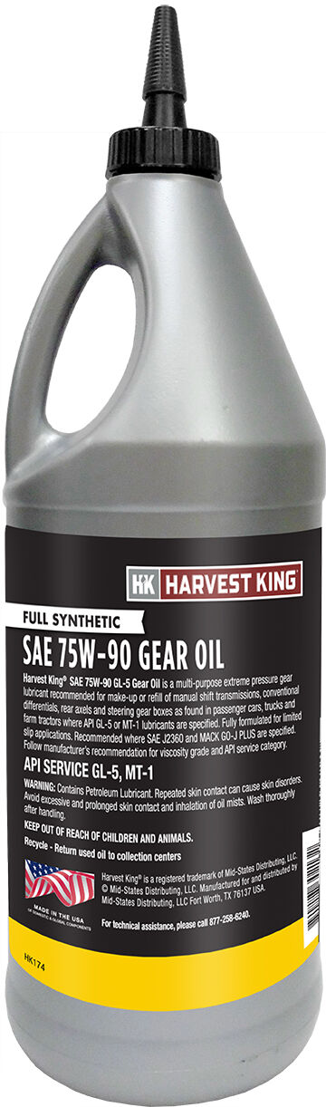 Harvest King Full Synthetic SAE 75W-90 Gear Oil, 1-Qt