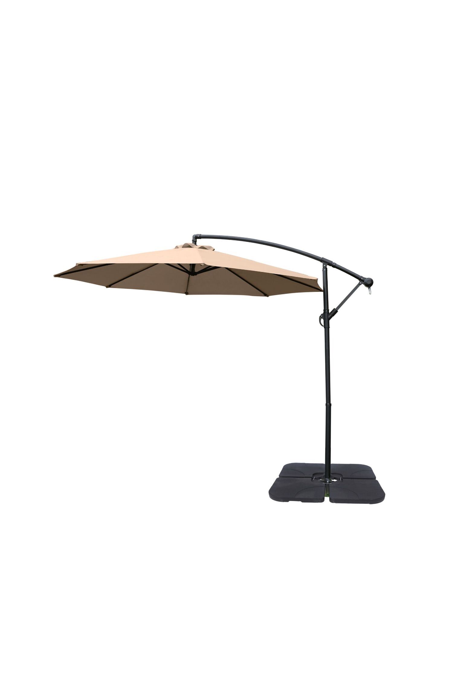 Livingscape Beige Offset Patio Umbrella, 10-Ft