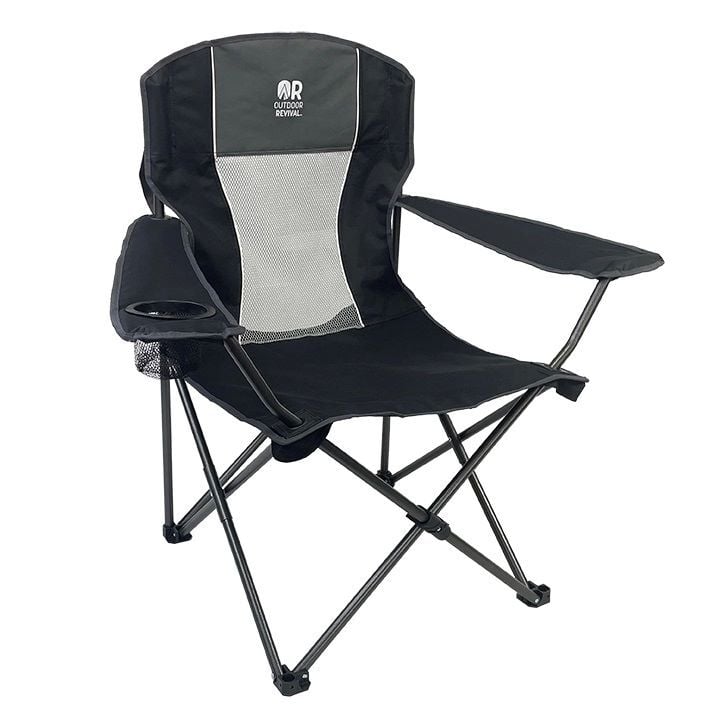 Outdoor Revival Black XL Mesh Back Quad Chair Camp Chairs