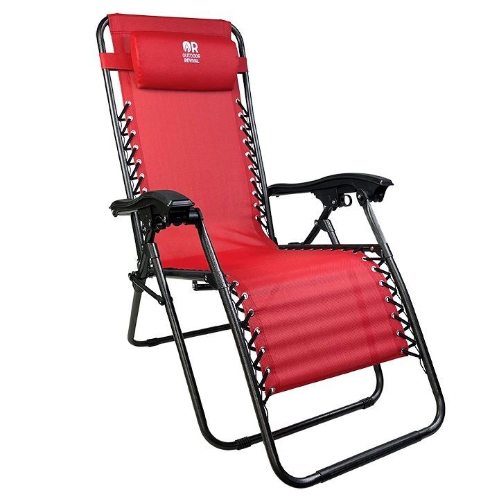 Outdoor Revival Red Zero Gravity Lounger Chair