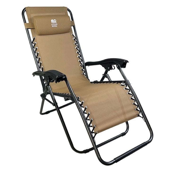 Outdoor Revival Tan Zero Gravity Lounger Chair