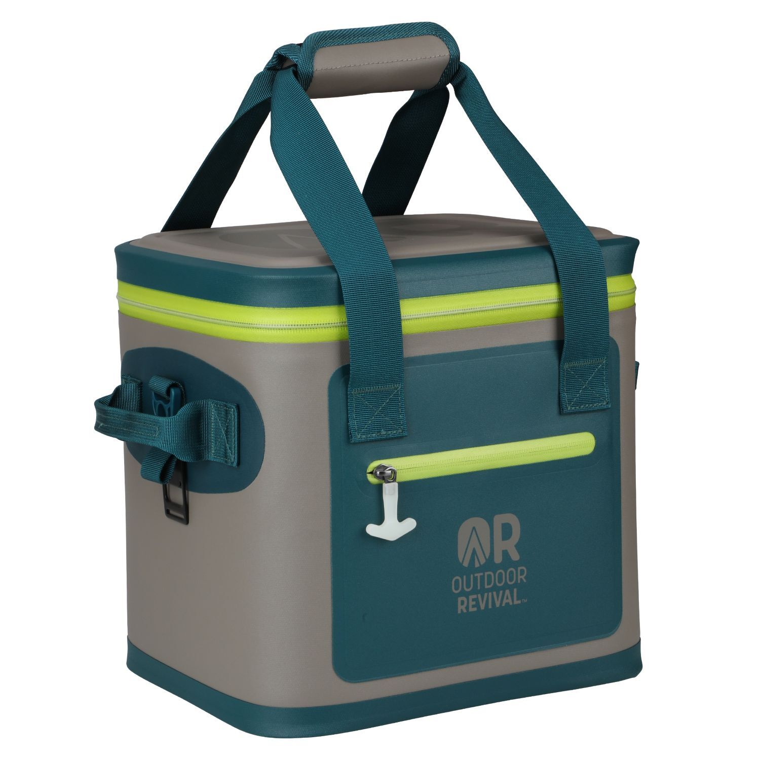 Outdoor Revival Gray & Teal 12 Can Waterproof Soft Cooler