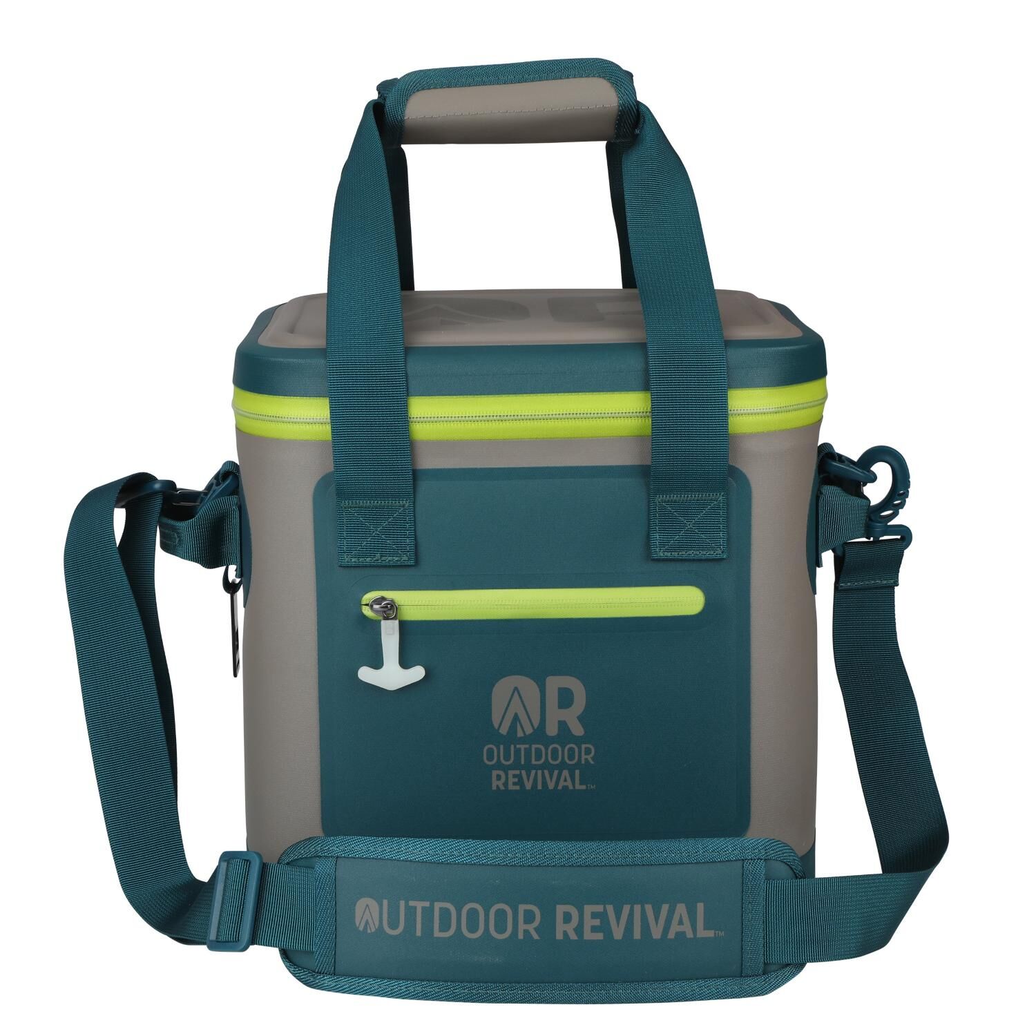 Outdoor Revival Gray & Teal 12 Can Waterproof Soft Cooler