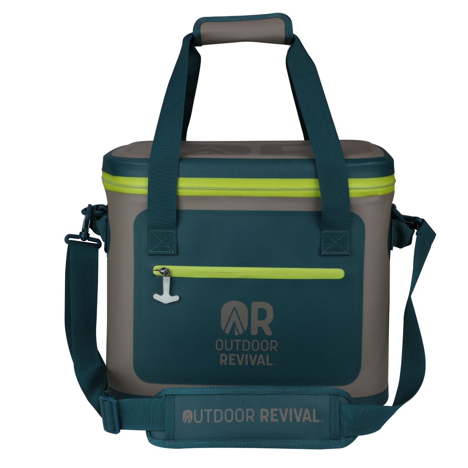 Outdoor Revival Gray & Teal 30 Can Waterproof Soft Cooler