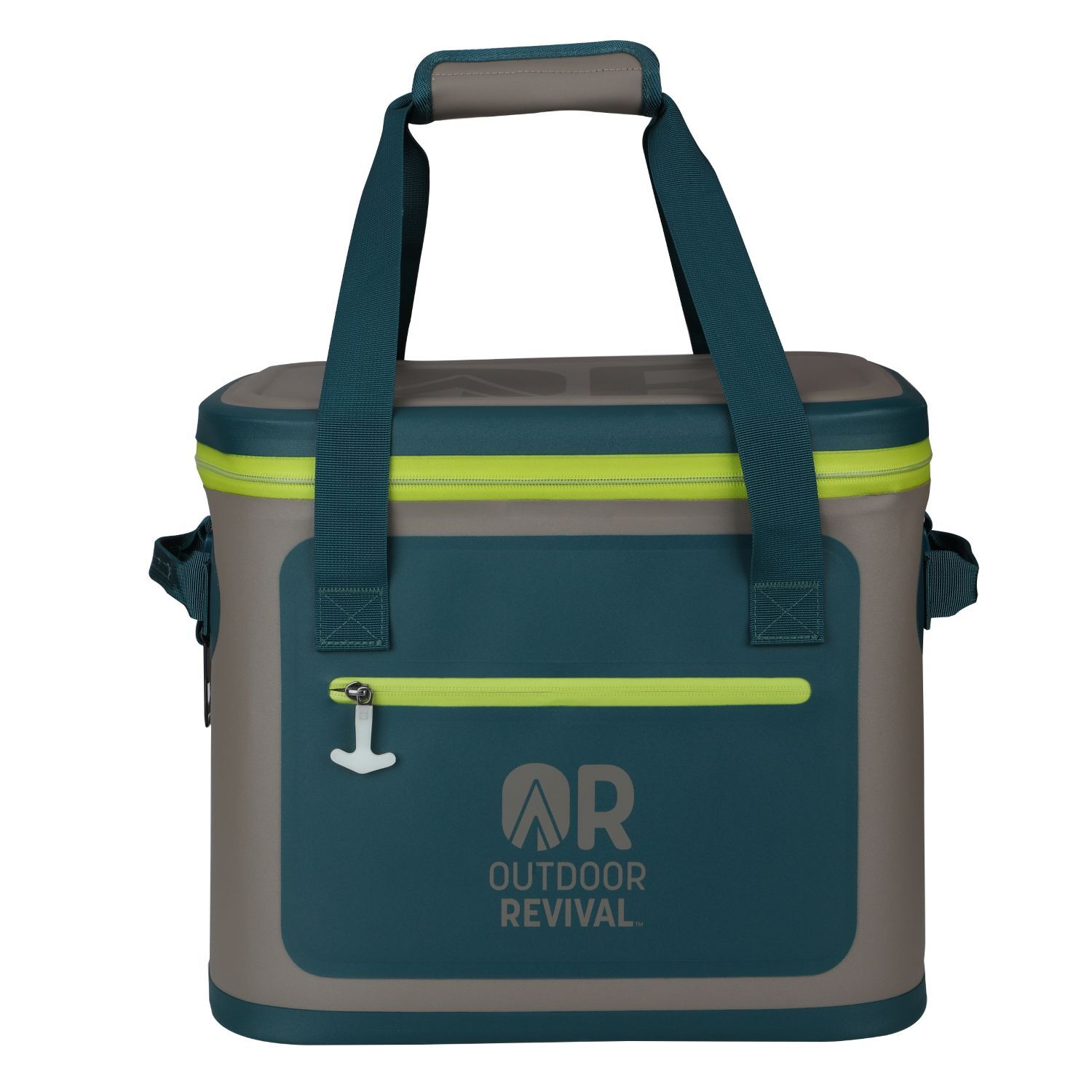 Outdoor Revival Gray & Teal 30 Can Waterproof Soft Cooler