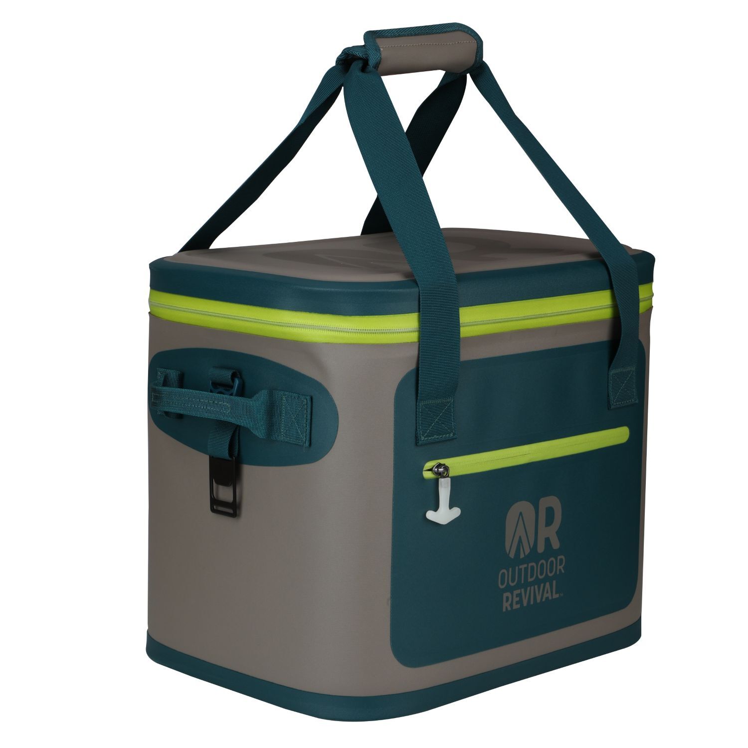 Outdoor Revival Gray & Teal 30 Can Waterproof Soft Cooler