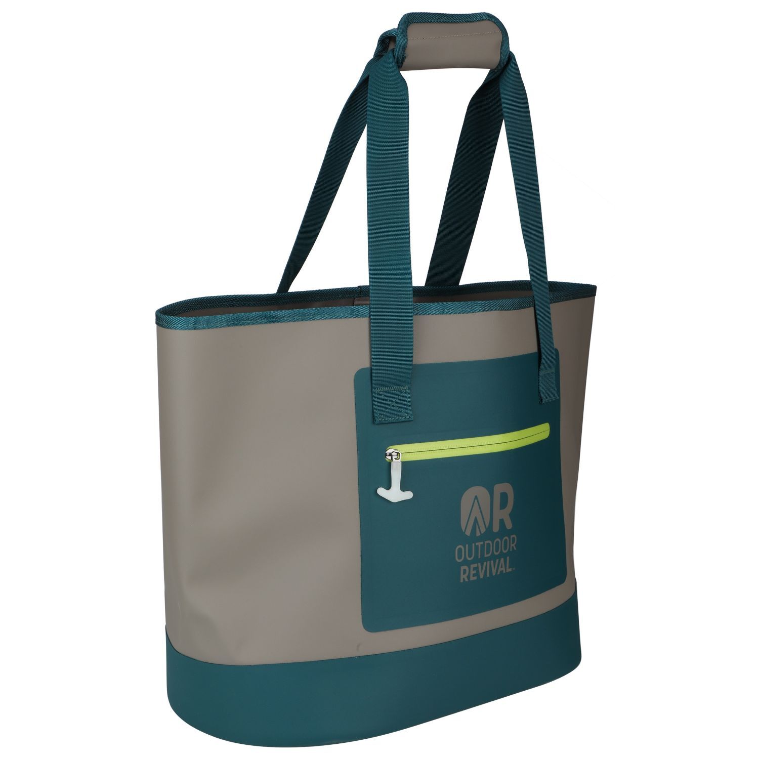 Outdoor Revival Gray & Teal Waterproof Tote Bag