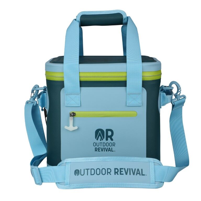 Outdoor Revival Sky Blue & Teal 12 Can Waterproof Soft Cooler