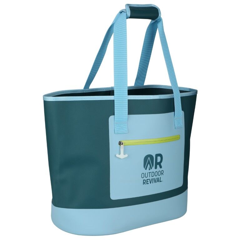 Outdoor Revival Waterproof Sky Blue & Teal Tote Bag