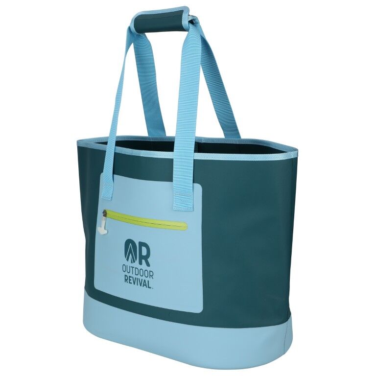 Outdoor Revival Waterproof Sky Blue & Teal Tote Bag