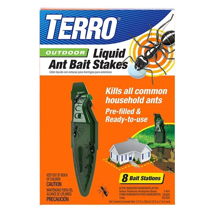 TERRO Outdoor Liquid Ant Bait Stakes, 8-Pk