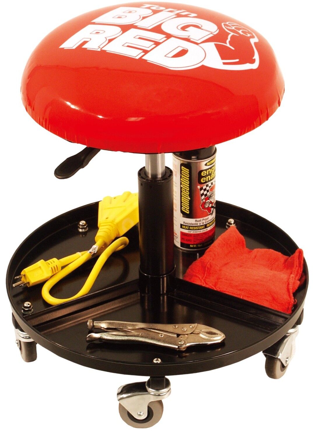 Torin BIG RED Professional Adjustable Rolling Creeper Seat with Tool Tray